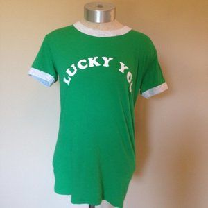 PINK Victoria's Secret Luck You ringer tee shirt